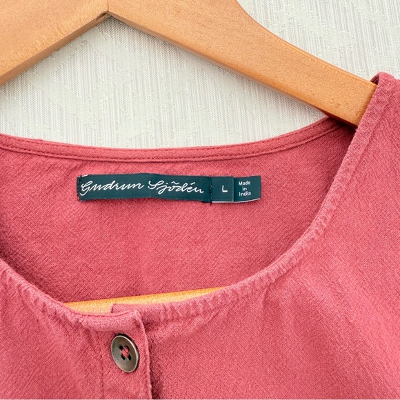 Gudrun Sjoden Women Organic Cotton Tunic Shirt Dress Size Medium Coral - Picture 3 of 8